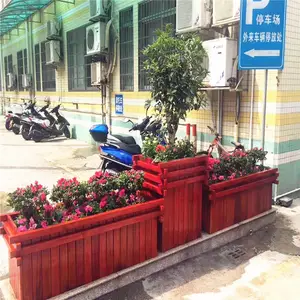 广州长方形户外防腐木花盆 碳化木花箱防腐木花箱 室外市政道路景观花盆