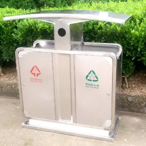 供应佰茂不锈钢分类垃圾桶,钢木室外垃圾箱,镀锌板果皮箱