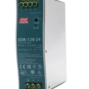 明纬EDR-120-24 导轨开关电源24V/*** 120W直流电源