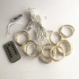 亚马逊***婚庆防水遥控USB铜线窗帘灯网红少女心背景装饰彩灯