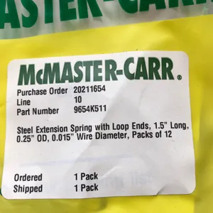 优势供应 MCMASTER-CARR 拉伸弹簧 9654K511