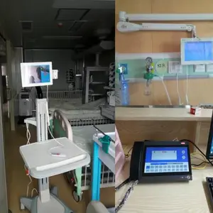 医院ICU重症病房家属患者双向可视对讲移动小车探视