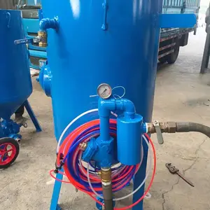 新款气动400喷砂机可移动自动防腐钢结构货车除锈翻新喷砂机