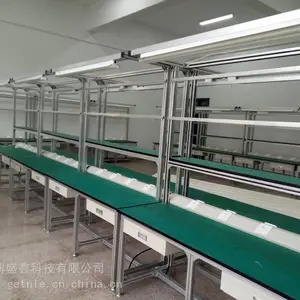 防静电工作台桌双层带灯操作台流水线电子厂生产线双面打包台