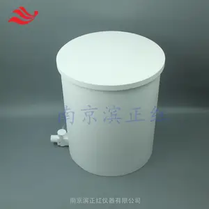 50L大规格四氟反应容器配带孔内衬耐高温化学反应釜带下口阀