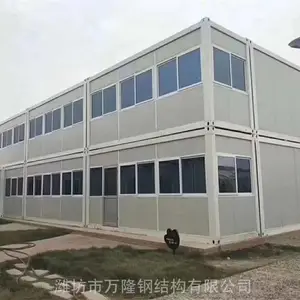 工地彩钢箱式房 江苏建筑工地彩钢板活动房 找山东万隆钢结构
