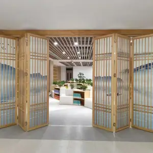 新中式实木花格折叠门 6扇折叠门 8扇折叠花格木门 图书馆门窗