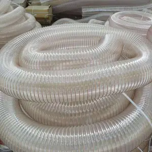 雕刻机吸尘管 白色工业吸尘软管 直径100mm 木工机械吸尘管钢丝管