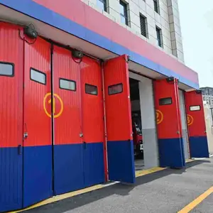 防火抗风工业仓库厂房手动电动推拉地铁车库消防折叠门可定制