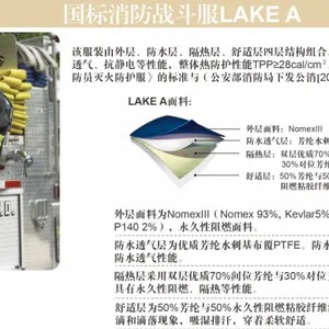 北京 Lakeland//雷克兰 LAKE A 国标消防服套装 防水 隔热 阻燃消防服