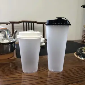 广东深圳汕头揭阳PP注塑奶茶杯/PET高透塑料咖啡杯定制/奶茶咖啡外卖打包袋定制厂家
