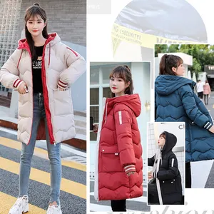 棉服女装中长款2020年新款棉衣女冬外套韩版加厚棉袄厂家批发