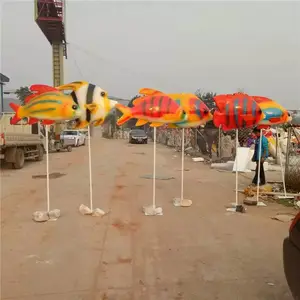玻璃钢彩绘鱼群雕塑 游乐园卡通热带鱼海洋动物景观园林摆件