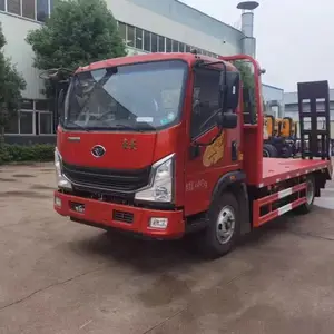 拖80挖掘机重汽豪曼蓝牌平板车 9吨挖机拖车全国包上户0首付