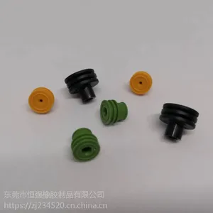 硅胶空心防水塞 硅胶堵头 连接器防水圈堵盖橡胶堵头 圆形橡胶护堵 黑色固定橡胶胶堵