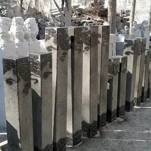 石雕拴马桩仿古栓马石做旧貔貅狮子柱子摆件
