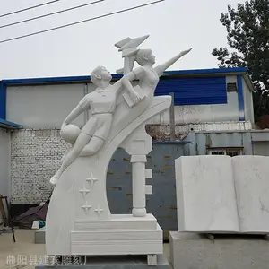 校园汉白玉放飞梦想石雕腾飞学校景观雕塑摆件