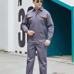 雄琛纯棉劳保套装定做 工衣防静电耐磨工作服刺绣印刷logo