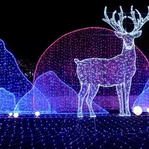 大型梦幻造型LED灯光秀景区园林亮化装饰灯光节造型 商业美陈彩灯