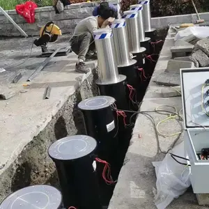 校小区全自动液压升降柱304不锈钢防撞防水路桩车位手动半自动液压式阻车路障 多种规格升降柱