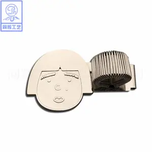 金属笔夹供应 创意卡通头像笔夹 烤漆上色卡通人物时尚笔夹定做
