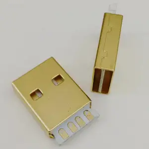 A�� 2.0�����幫ͷ 4P ���溸�� ˫��� ��Ƕƽ� ��ɫ��о L=15.1mm