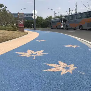 胶粘石路面材料 米黄色天然石子地坪 厂家直供