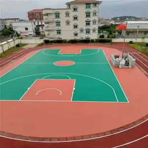 供应硅pu球场材料 弹性层硅PU 羽毛球场篮球场画线