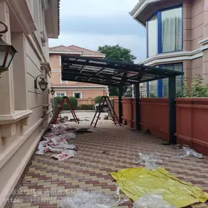 订做安装别墅轿车停车棚 露天PC阳光板铝合金车棚 多车位停车棚