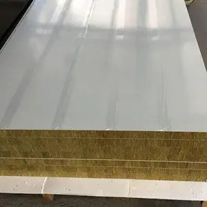 75mm岩棉夹芯板 梁平手工净化板 金属岩棉夹芯板