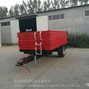 双层箱板单轴后卸农田家用拖车 平板拖车