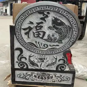 中式院落石门墩 雕刻貔貅石头鼓墩 雕刻狮子麒麟石门鼓