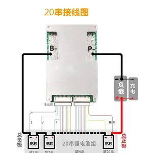 多串72V锂电池保护板60V磷酸铁锂保护板30A-50A均衡同口BMS电动车专用