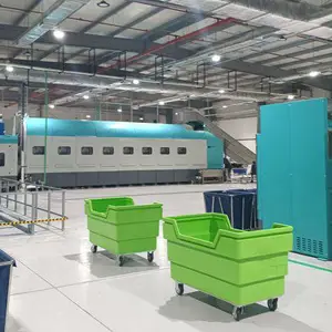 GYLAUNDRY 广州 8舱水洗厂大型隧道式洗衣龙洗涤设备