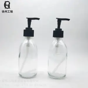 洗手液瓶棕色玻璃瓶透明乳液瓶按压精油瓶洗发水玻璃瓶透明