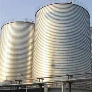 1万吨粉煤灰钢板仓 骨料库 提升机输送物料 搭配散装仓卸料 操作方便