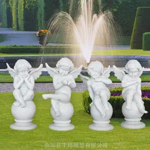 汉白玉欧式小天使石雕西方人物雕塑客厅雕刻工艺品摆件