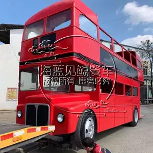 网红咖啡车厂家露营基地餐车摆摊车飞翼门餐车拖挂餐车双层巴士