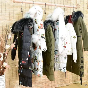 折扣店女装尤加迪曼18年冬装羽绒服大衣