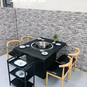 金鼎百胜电火锅烧烤一体桌厂家定制锅具商用涮烤一体桌