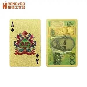 厂家定制创意个性跨境款澳大利亚金箔扑克卡牌