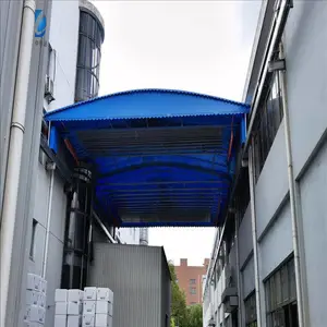 大型户外仓库挡雨棚 架空轨道雨蓬通道装卸货