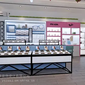 东平眼镜店设计装修公司 东平定做眼镜柜台厂家 东平眼镜展柜装修设计效果图片