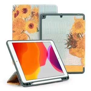适用苹果iPad10.2保护套iPad10.9带笔槽平板皮套11Pro折叠防摔保护壳定制