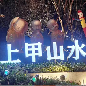 ***玻璃钢弥勒佛功夫小子人物雕塑 玻纤小和尚卡通雕塑