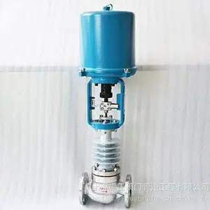 不锈钢高温导热油专用电动调节阀_耐腐蚀高温不锈钢调节阀_上海渠工
