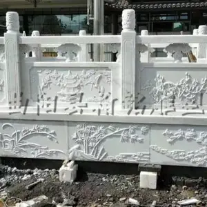 汉白玉石栏杆厂家批发 公园景区石雕大理石护栏河道石桥家装护栏价格