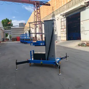 铝合金升降机 移动式 单柱 双桅柱自行式 升降平台