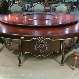 酒店电动餐桌厂家批发直销,中式包厢电动餐桌价格,厂家定制餐桌实木
