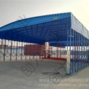 镀锌管推棚 新品无立柱悬空式推拉雨棚 上门免费测量